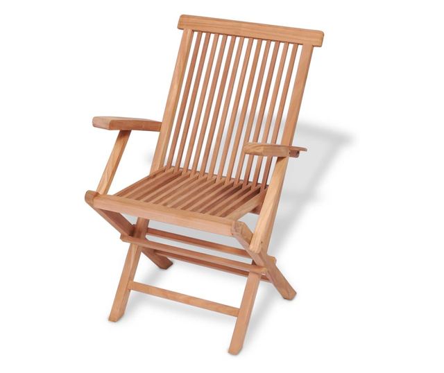 Vanjski set namještaja, 7 dijelova, masivno tikovo drvo