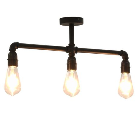 Λάμπα οροφής, μαύρη, 3 λάμπες x E27