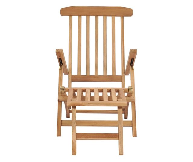 Vrtne ležaljke s osloncem za noge i stolom od masivnog tikovog drva