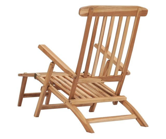 Vrtne ležaljke s osloncem za noge i stolom od masivnog tikovog drva