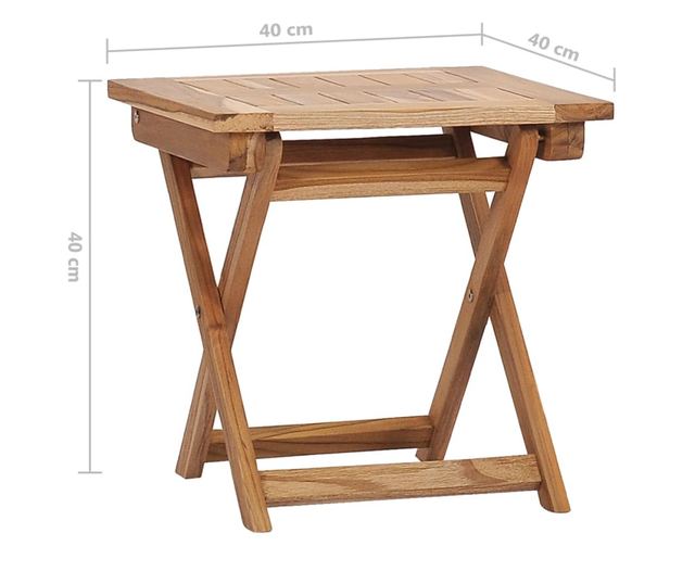 Vrtne ležaljke s osloncem za noge i stolom od masivnog tikovog drva