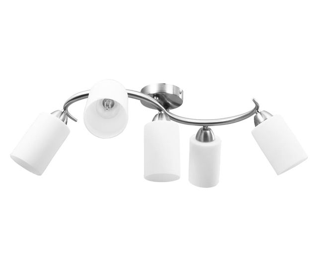 Luster s keramičkim abažurima, 5 žarulja E14, bijela, konus