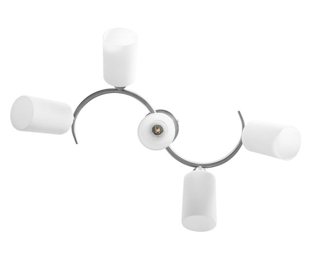 Luster s keramičkim abažurima, 5 žarulja E14, bijela, konus