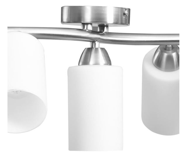 Luster s keramičkim abažurima, 5 žarulja E14, bijela, konus