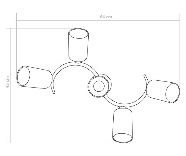 Luster s keramičkim abažurima, 5 žarulja E14, bijela, konus