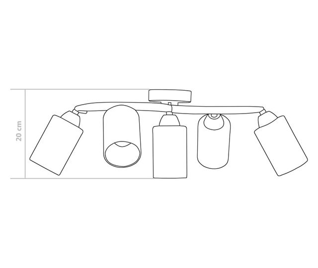 Luster s keramičkim abažurima, 5 žarulja E14, bijela, konus