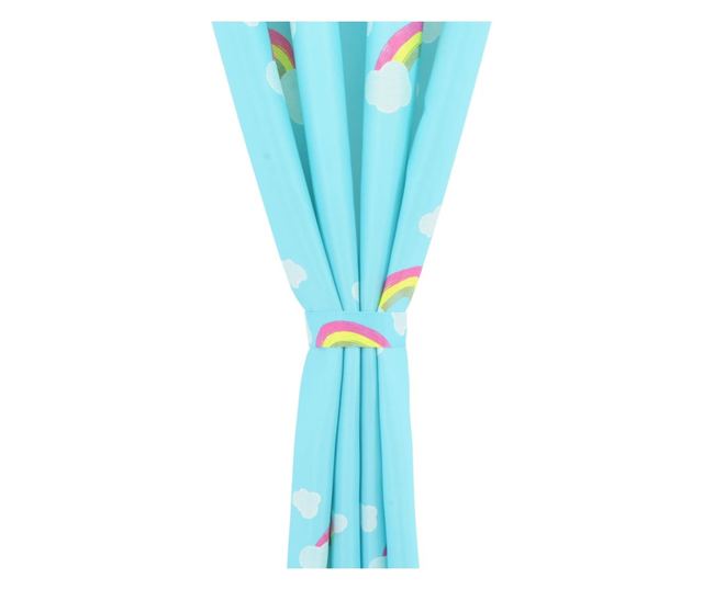 Zavjese za djecu, 2 kom., duga, plava, 140 x 240 cm