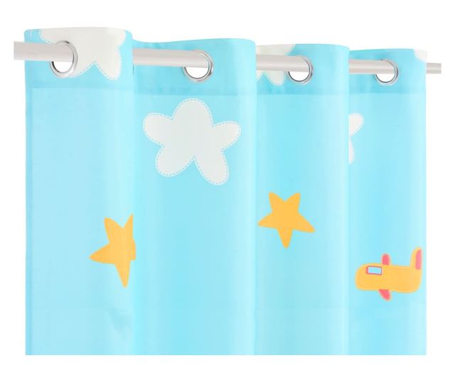 Zavjese za djecu, 2 kom, 140x240 cm, avioni i oblaci