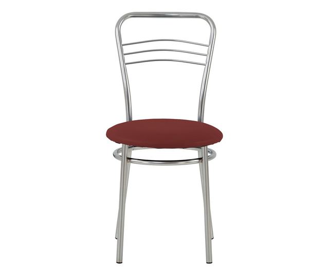 Stolica za kuhinju Vera Chrome, karminska eko koža