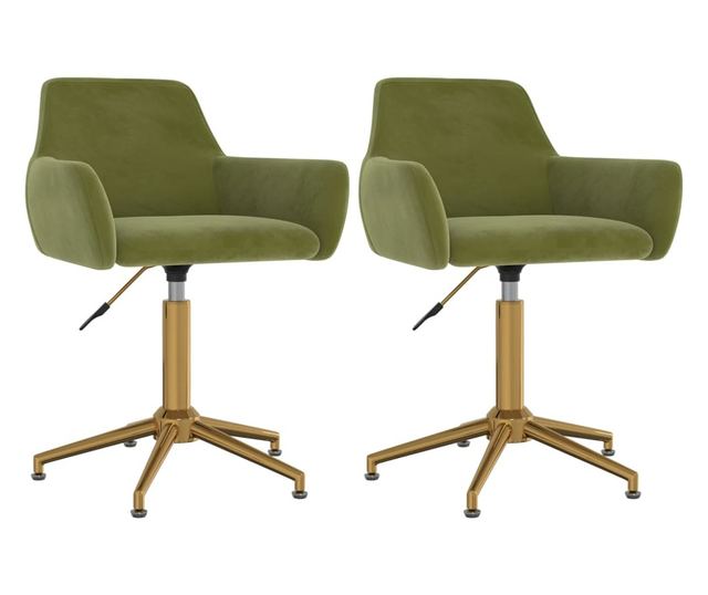 Zakretne kuhinjske stolice, 2 kom., svijetlozelene, baršun