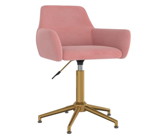 Zakretne kuhinjske stolice, 2 kom., ružičaste, baršun