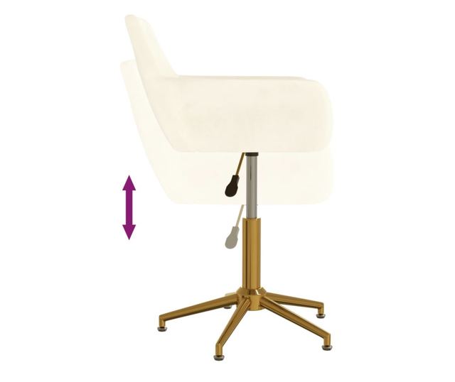 Zakretne kuhinjske stolice, 2 kom., krem, baršun