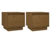 Noćni ormarići, 2 kom., medeno smeđa, 35x34x32 cm, masivno borovo drvo