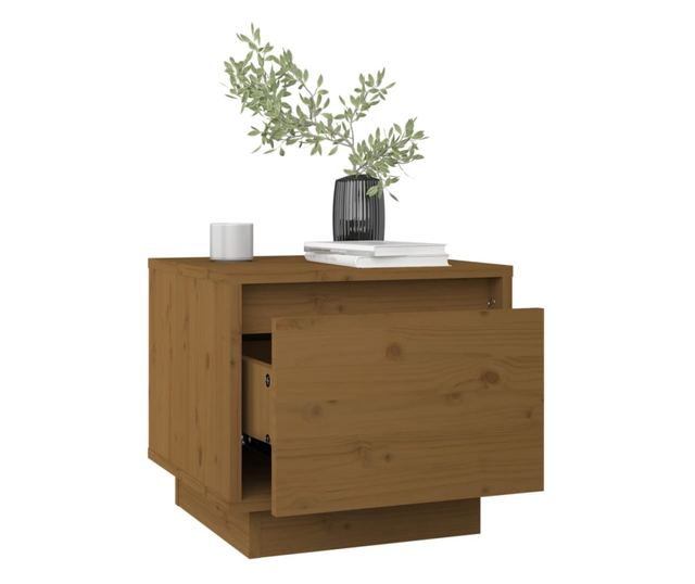 Noćni ormarići, 2 kom., medeno smeđa, 35x34x32 cm, masivno borovo drvo