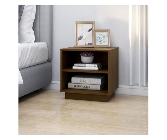 Ormarići za noćni ormarić 2 komada medeno smeđe boje 40x34x40 cm od punog borovog drveta