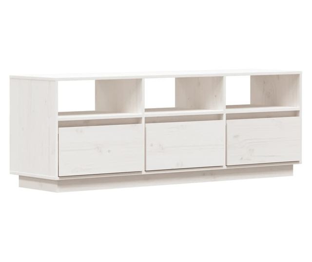TV komoda, bijela, 140x37x50 cm, masivno borovo drvo