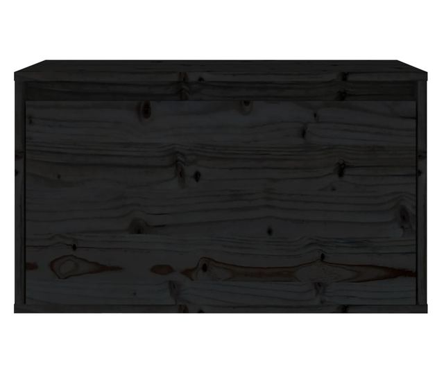 Zidni ormarić, crni, 60x30x35 cm, masivno borovo drvo
