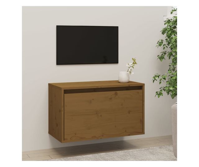 Zidni ormarić, medeno smeđi, 60x30x35 cm, masivno borovo drvo