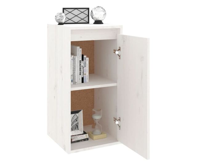 Zidni ormarić, bijeli, 30x30x60 cm, masivno borovo drvo