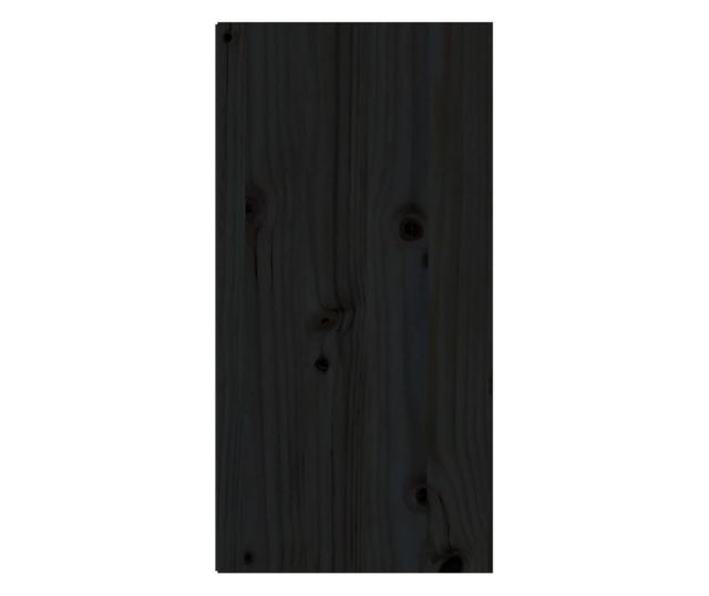 Zidni ormarić, crni, 30x30x60 cm, masivno borovo drvo