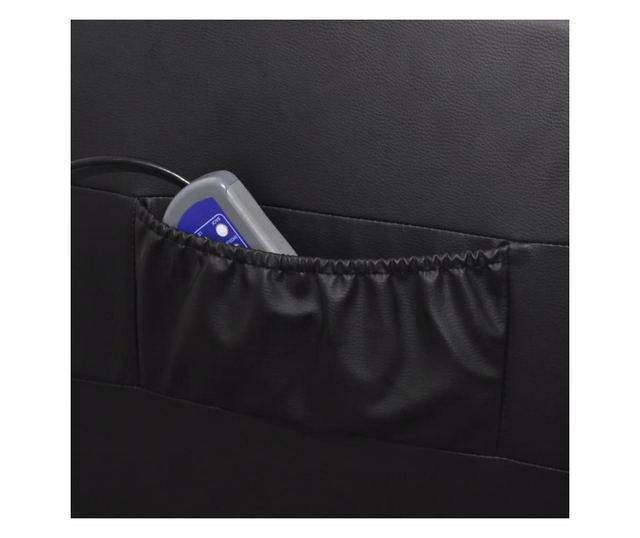 Masažna fotelja, crna, eko koža