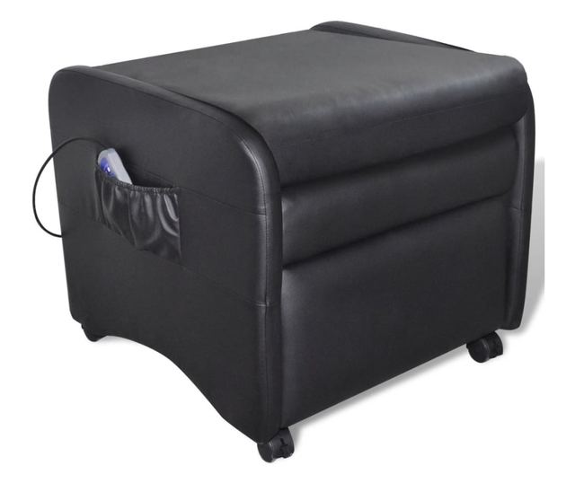 Masažna fotelja, crna, eko koža