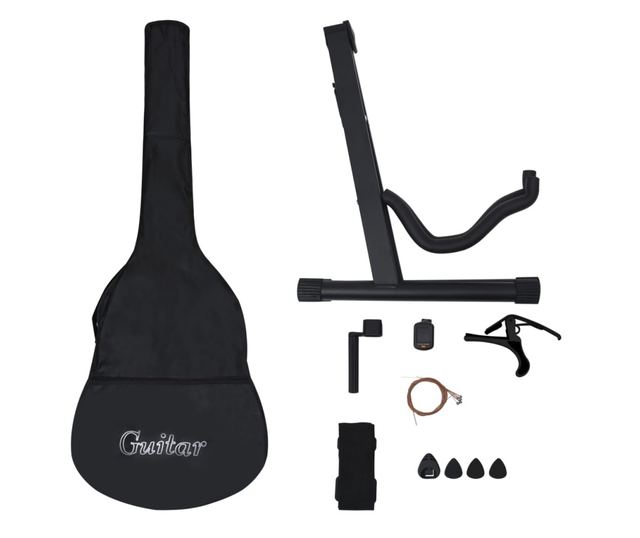 12-dijelni set klasične gitare Western sa 6 žica crni 38 "
