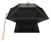 Vatra de foc 2-in-1 cu gratar & vatrai, 46,5x46,5x37 cm, otel