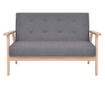 Canapea pentru 2 persoane, material textil, gri inchis