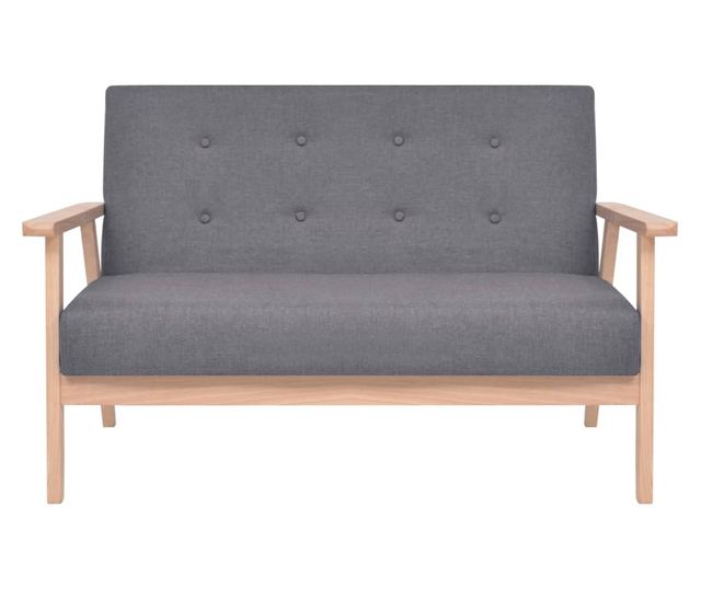 Canapea pentru 2 persoane, material textil, gri inchis