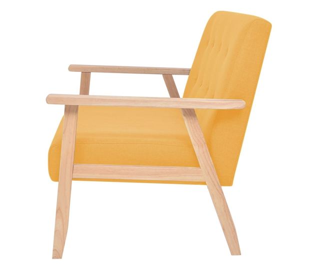 Canapea pentru 2 persoane, material textil, galben