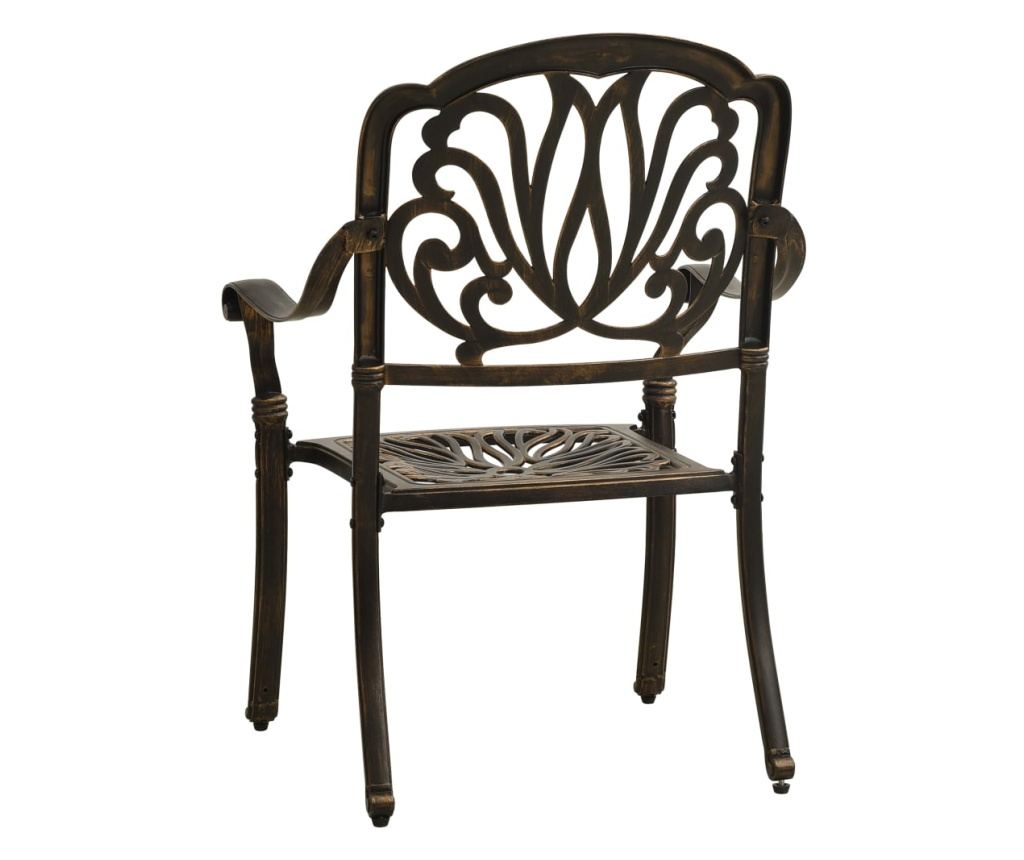 5-dijelni bistro set od lijevanog aluminija brončani - 16