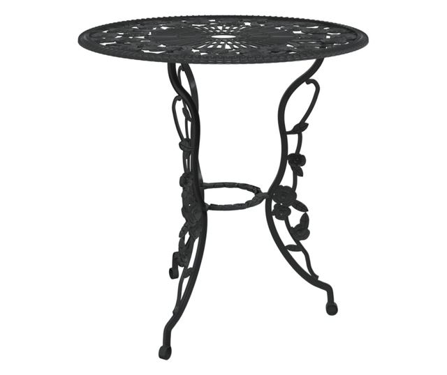 Bistro garnitura 3-delna liti aluminij črna