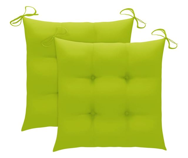 Градински столове с възглавници, 2 бр., Масивно дърво тиково дърво