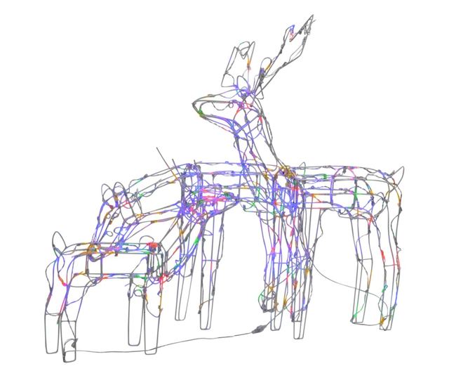 Božićna svjetleća jelenska obitelj, 3 komada, 229 LED dioda