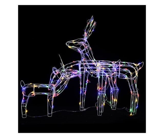 Božićna svjetleća jelenska obitelj, 3 komada, 229 LED dioda
