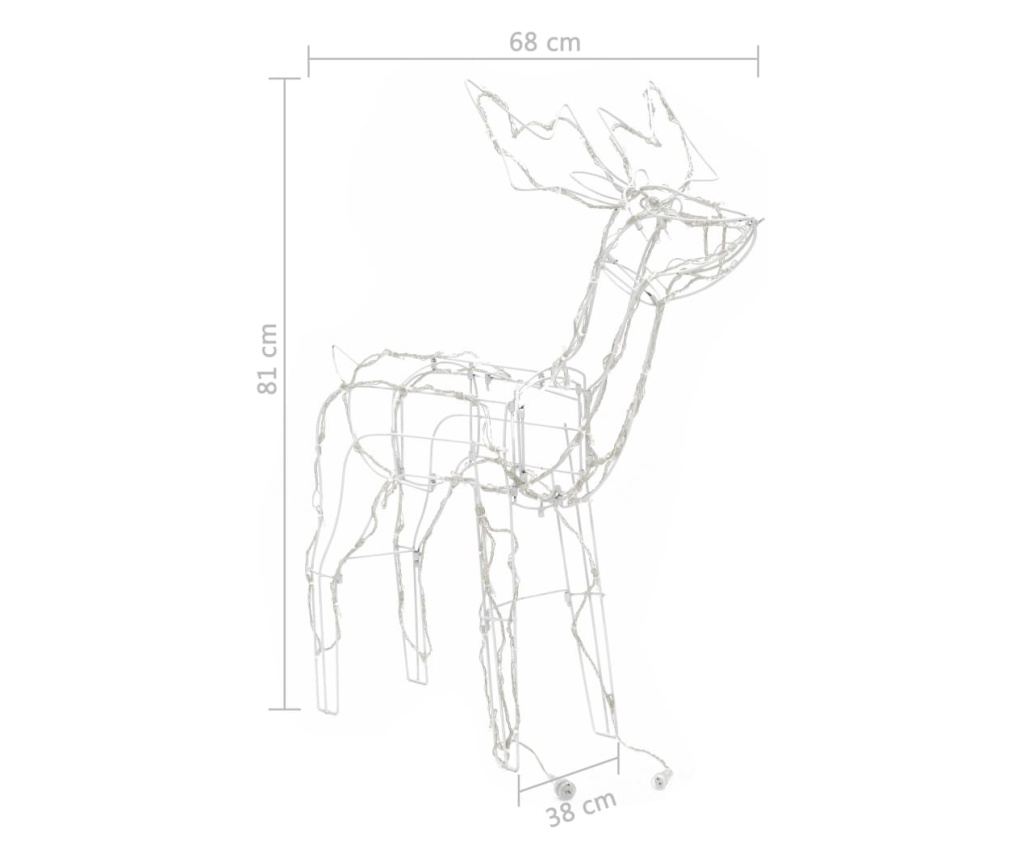 Božićna svjetlosna instalacija s jelenima, 3 dijela, 229 LED svjetala - 8