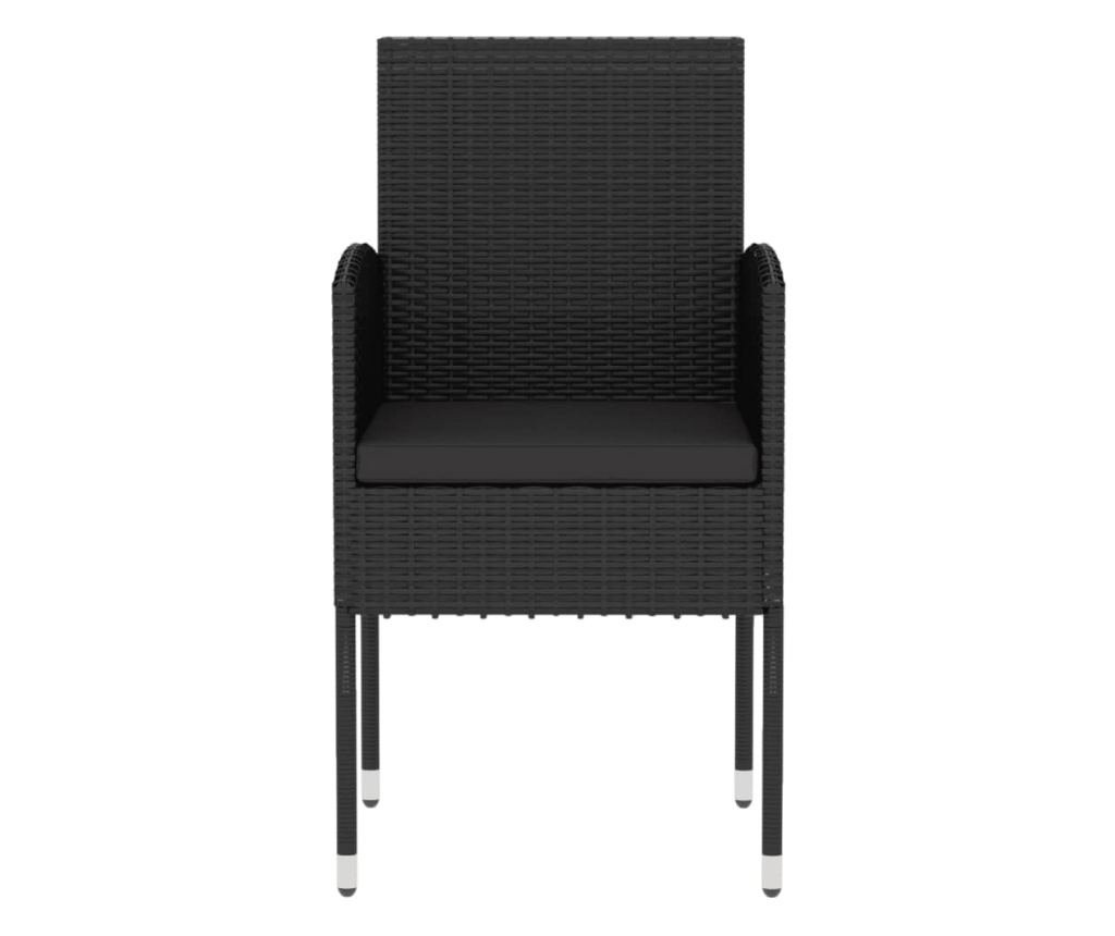Set vrtnega pohištva, 3 kosi, črna, poliratan - 4