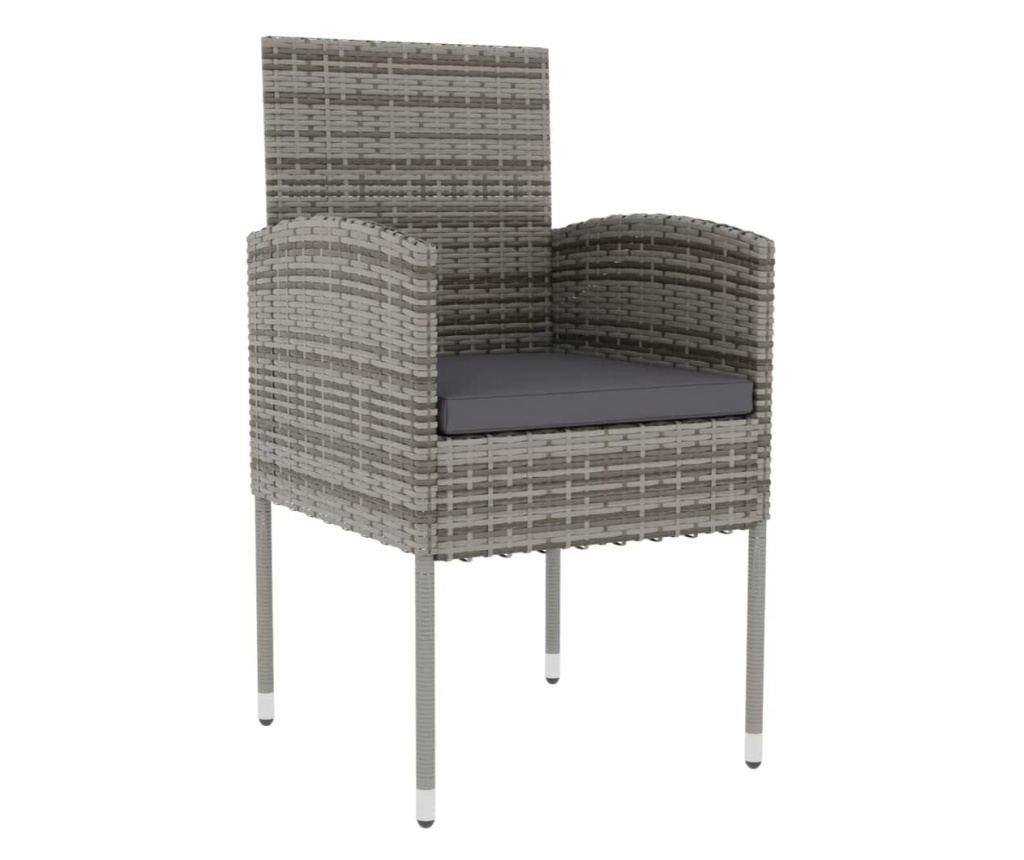 Vrtni garnitura, 3-delna, antracit, polyrattan - 3
