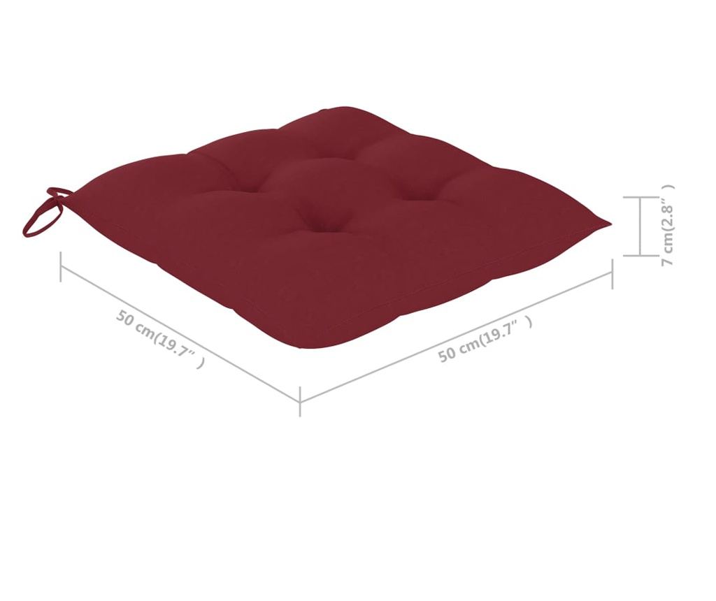Градински столове с възглавници, 3 бр., Масивна акациева дървесина - 7