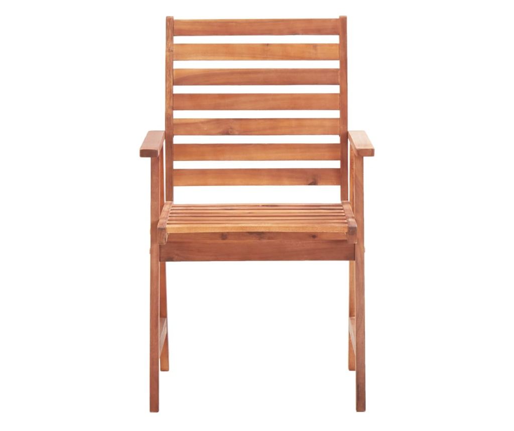 Градински столове с възглавници, 3 бр., Масивна акациева дървесина - 4