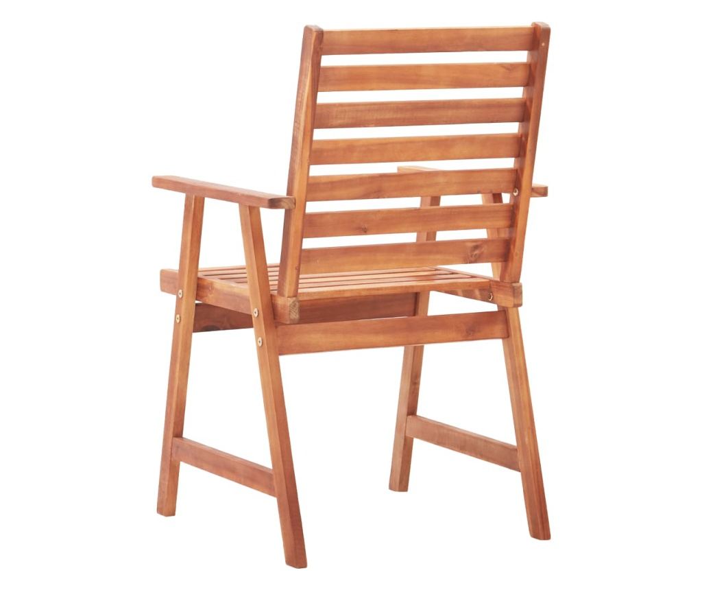 Градински столове с възглавници, 3 бр., Масивна акациева дървесина - 5