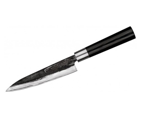 Нож за рязане Samura Super 5, Универсален, Японска стомана AUS 10, HRC 60, 16 см, Сив/Черен