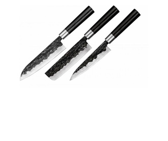 Комплект ножове Samura Black Smith, Въглеродна стомана, 3 бр
