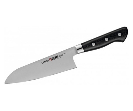 Нож Santoku Samura PRO-S, японска стомана AUS 8, HRC 58, острие 18 см