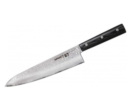 Нож за готвач, Samura Damascus 67, Въглеродна стомана, 20.8 cm