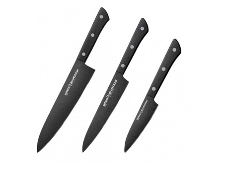 Комплект ножове Samura Shadow, японска стомана, 3 части