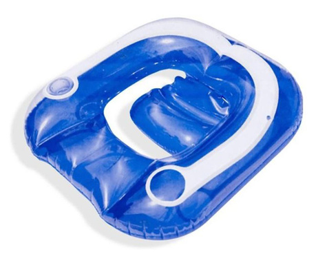 Saltea gonflabila pentru sezut, de plaja si piscina, 1 persoana, 100x92 cm, albastra