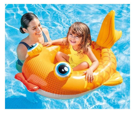 Saltea gonflabila pentru copii, de plaja si piscina, 130x92 cm, oranj