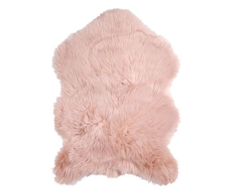Covor pufos decorativ pentru living, model imitatie blana artificiala, moale, calduros si confortabil, 90 x 60 cm, roz, Topi Dre